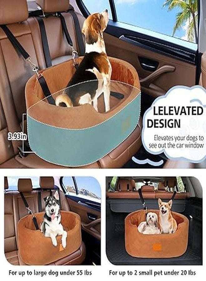 BLESSING PET SUPPLY Dog Car Seat for Small & Medium Dogs, Elevated Dog Booster Seat, Detachable and Washable Pet Car Seat (Dog Booster Car Seat Back, Brown) - Image 5